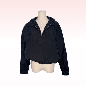 WHITE FOX Black Lightweight Windbreaker Nylon Jacket (Sz S/M)